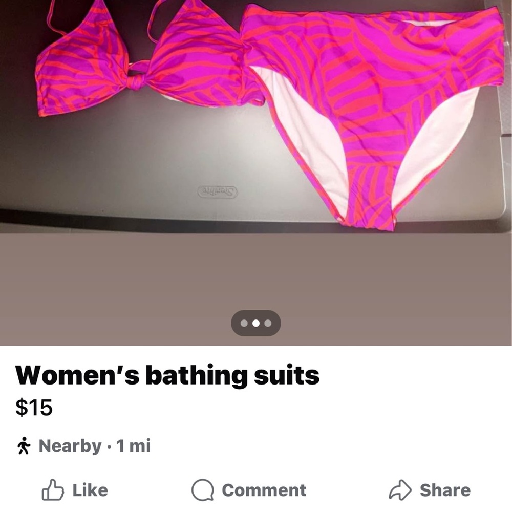 Pink Patterned Women's Bikini Set